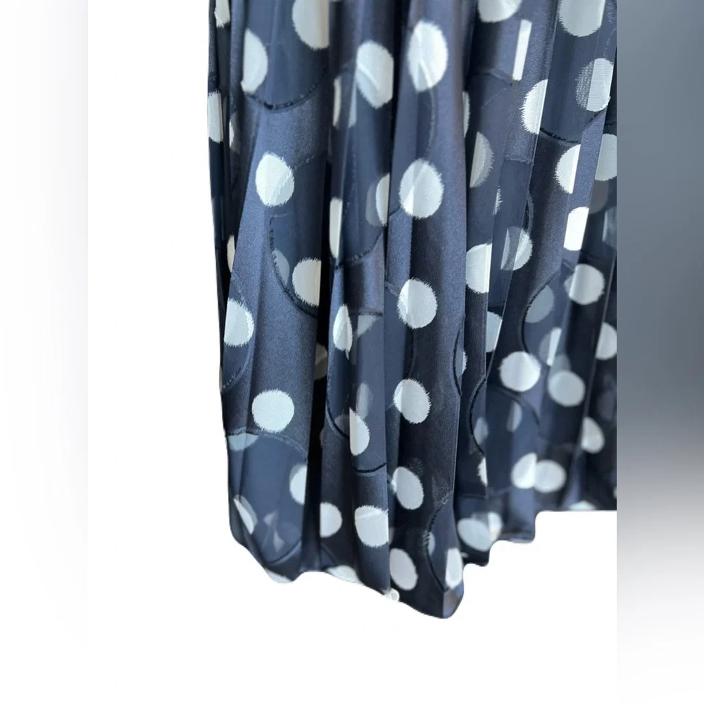 🆕 💙 NWT ADRIANNA PAPELL Navy & White Polka Dot Fit & Flare Dress | Size 4 - Picture 6 of 12